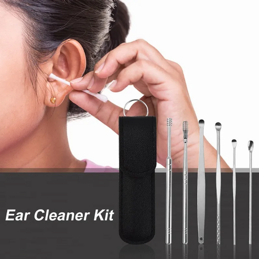 Cuida tus oídos con el Set Limpiador de Oído de Acero Inoxidable de 6 Piezas